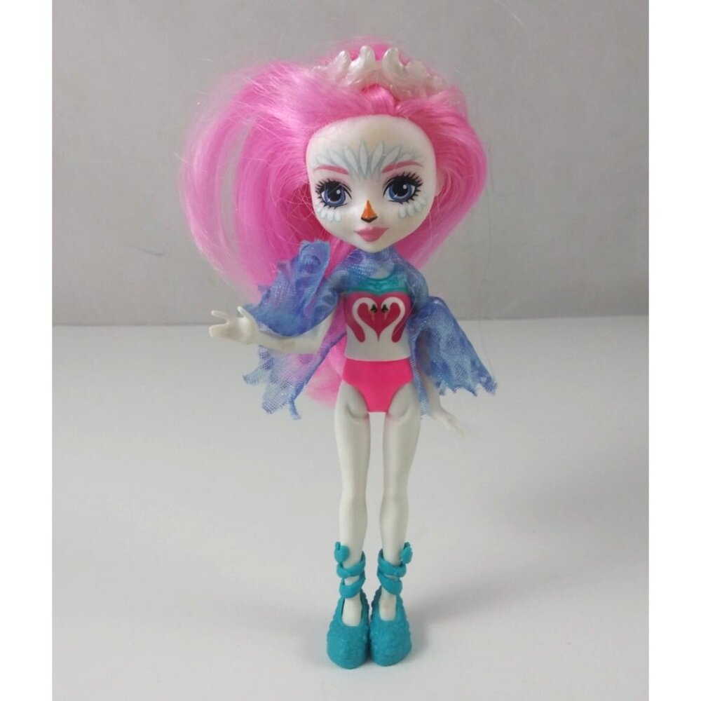 Mattel Enchantimals Saffi Swan 6" Doll With Tiara, Shoes & Sleeves